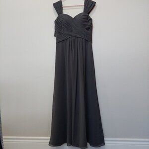 Bill Levkoff Gray Maxi Bridesmaid/Formal Dress, Size 10